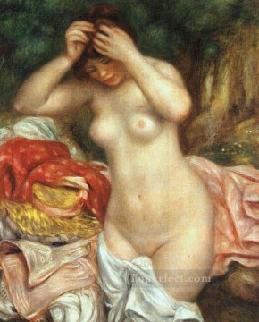 髪を整える入浴者 女性ヌード ピエール・オーギュスト・ルノワール Oil Paintings